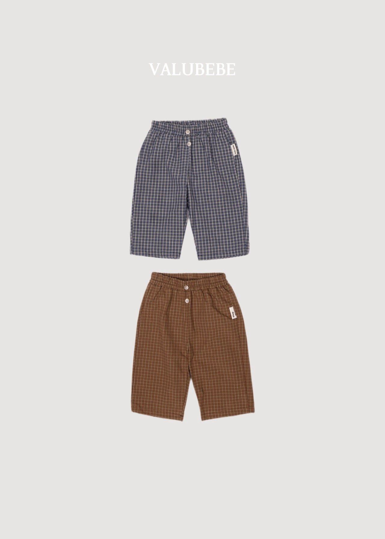 送料無料【予約】/ チェックボタンチノパンツ / valubebe
