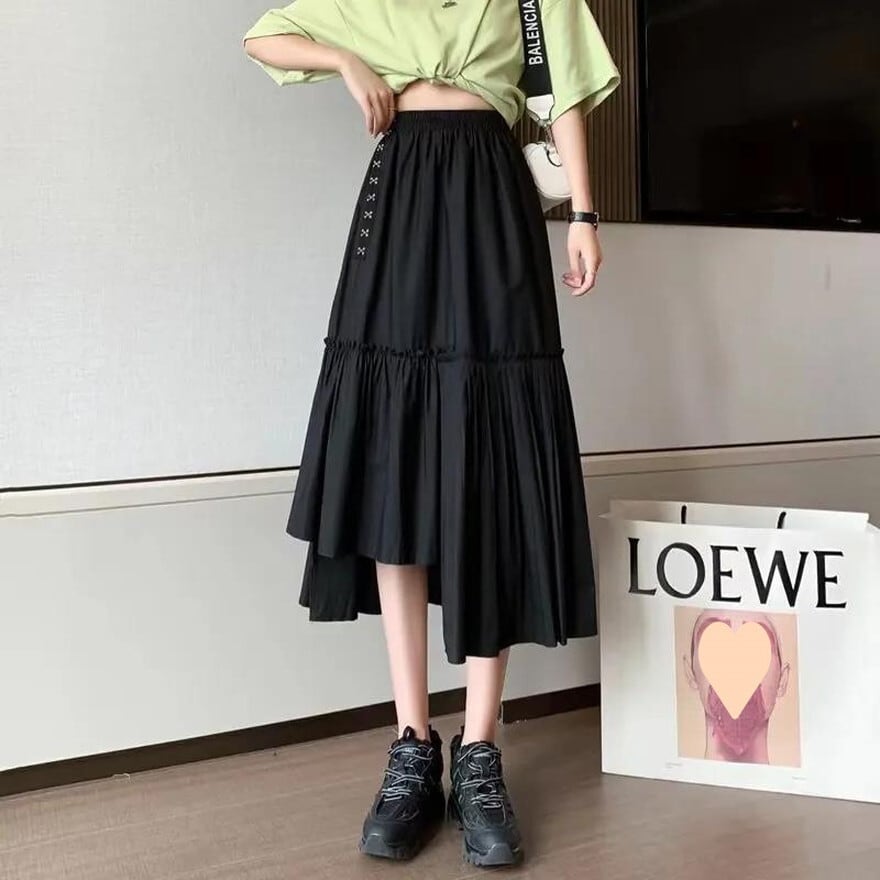 参戦服 ライブ衣装 ツーピース 半袖シャツ アシンメトリースカート