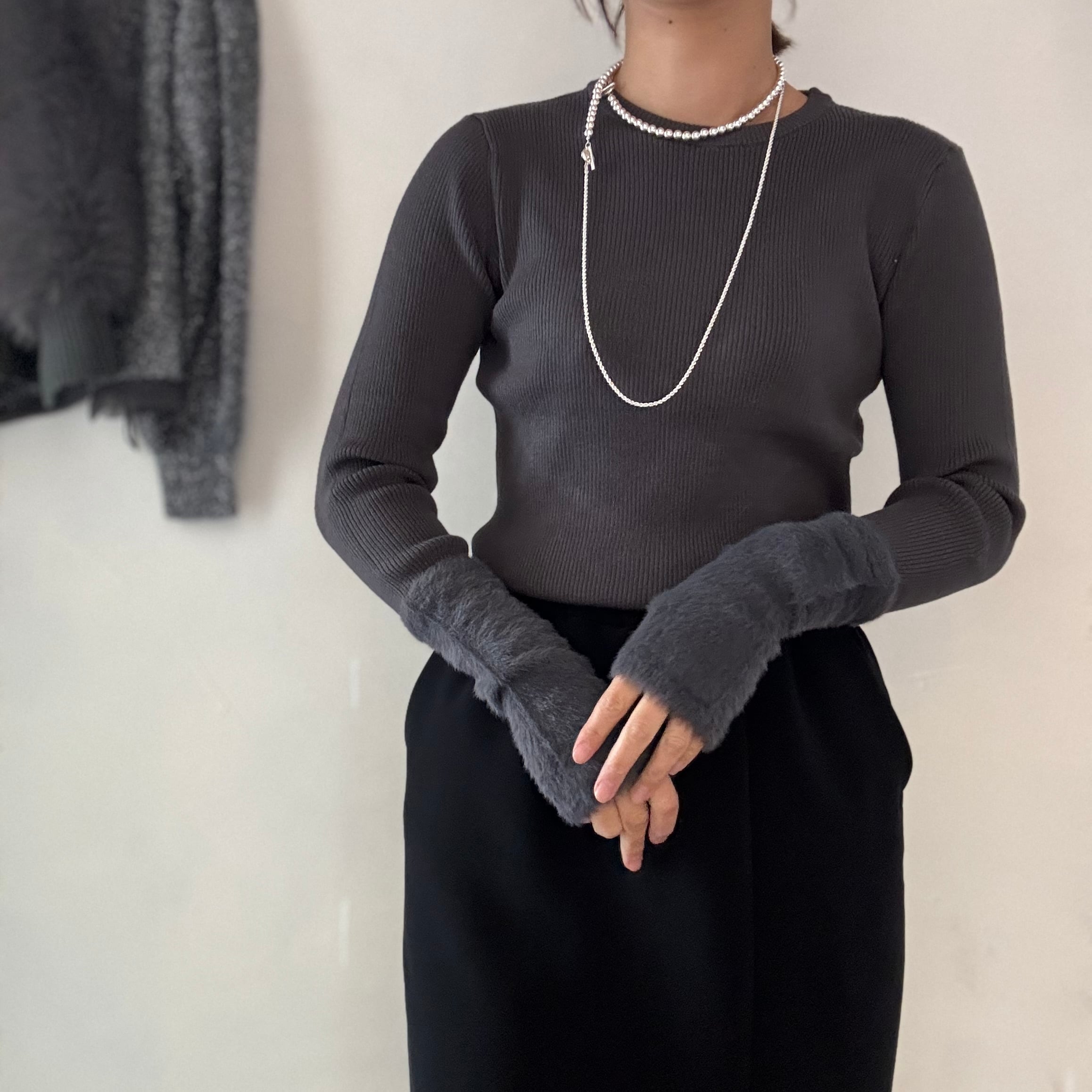 【SELECT】シャギー切替リブニット
