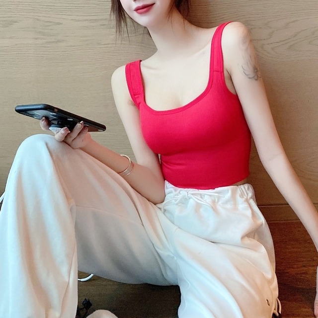 ブラ ニットノースリーブトップス レディース スクウェア YY-ファッション11116129678