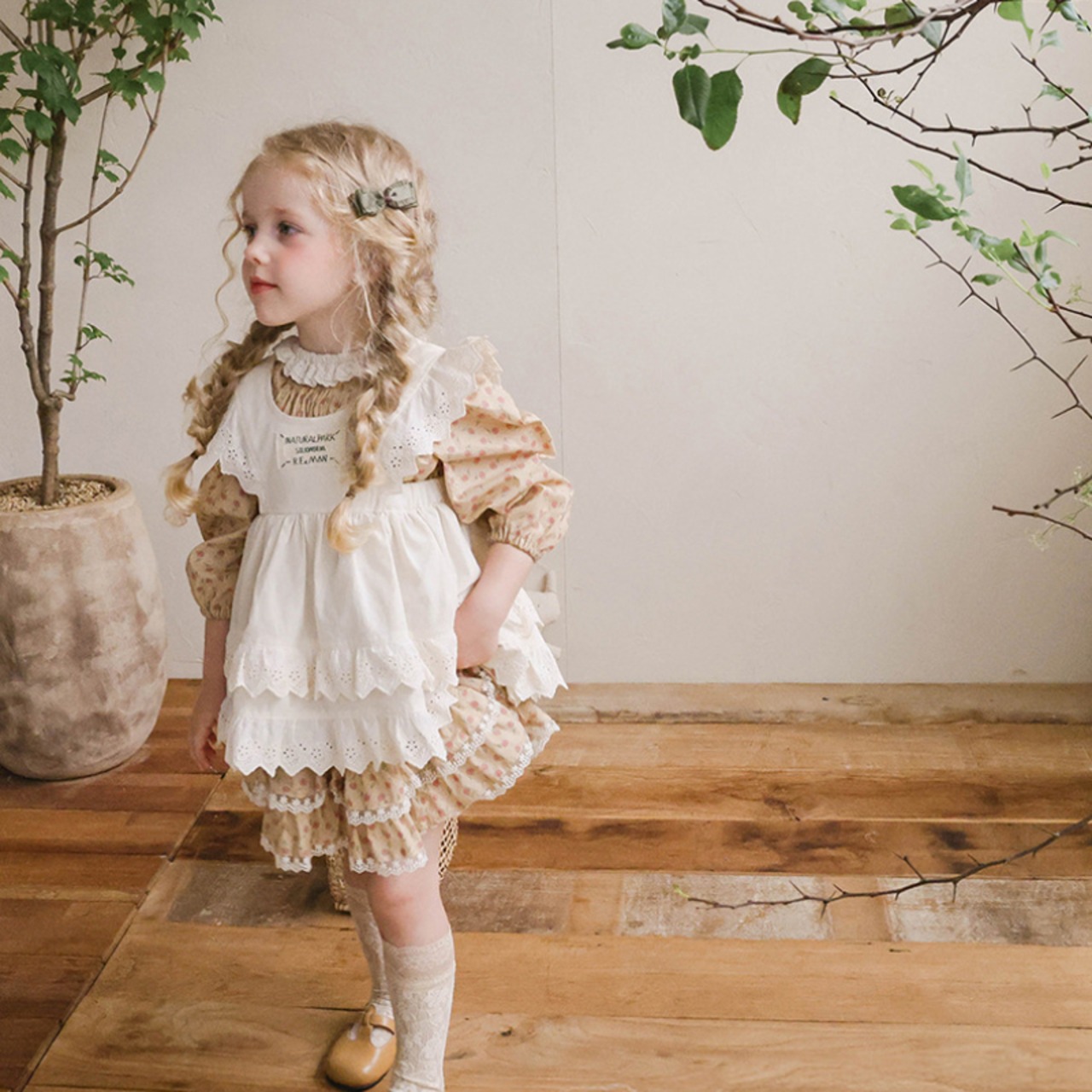 「予約販売」秋レイヤードフリル付きワンピース