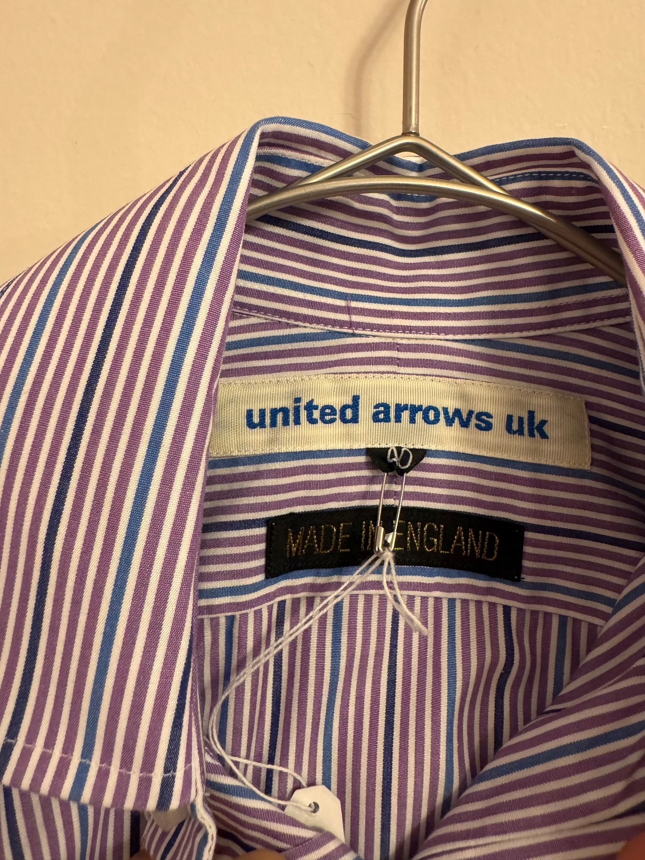 UNITED ARROWS UK パープルストライプシャツ