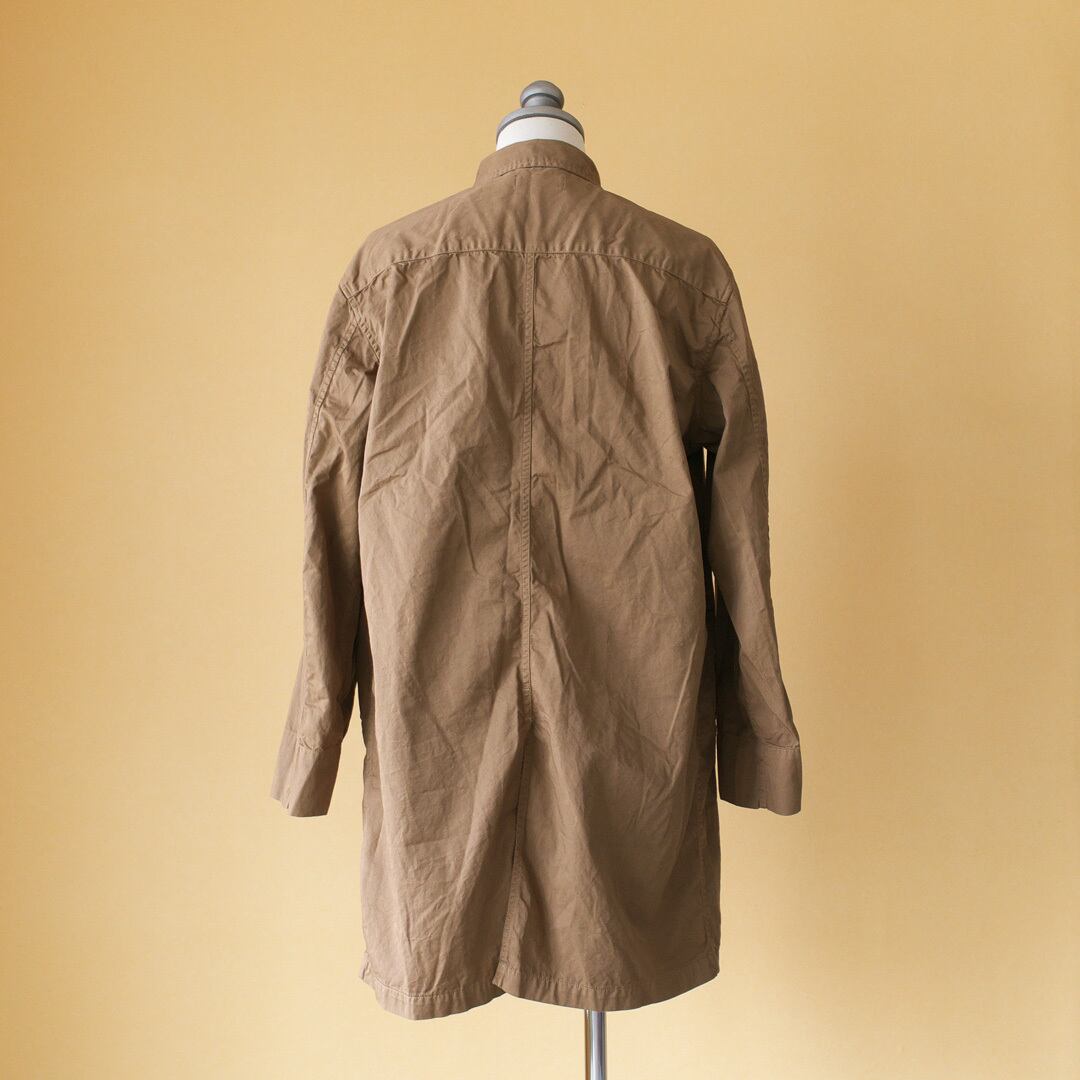 Manual Alphabet マニュアルアルファベット gaberdine overdyed shirt coat 2 製品染めコットンギャバシャツコート2・ブラウン【メンズ】