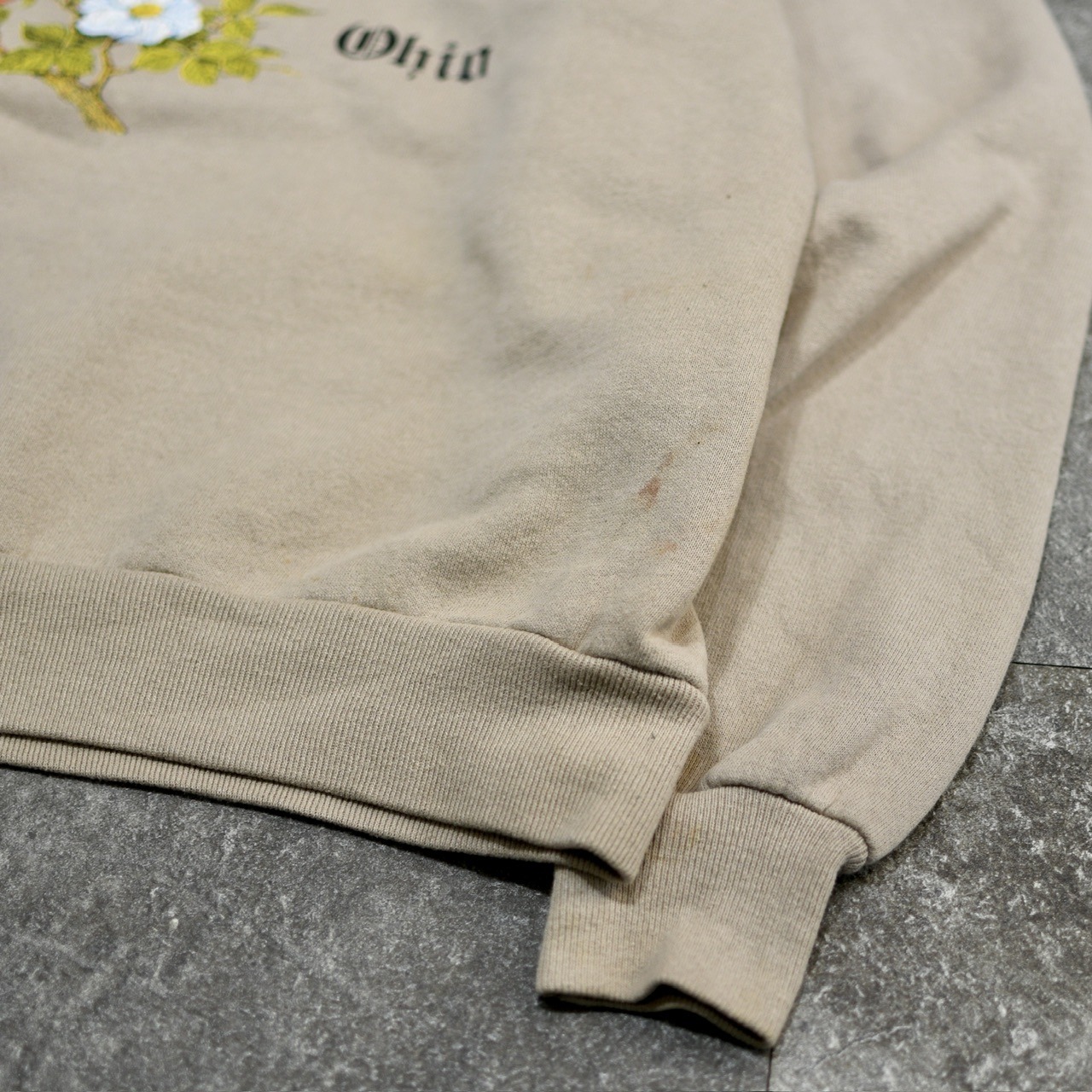 bird print sweat beige