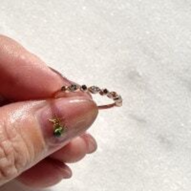 【バンコク☆ガネーシャ様の神前にてアチューメント】贅沢♪9石がセットされた開運リング　NO.10　　（11.5号）　