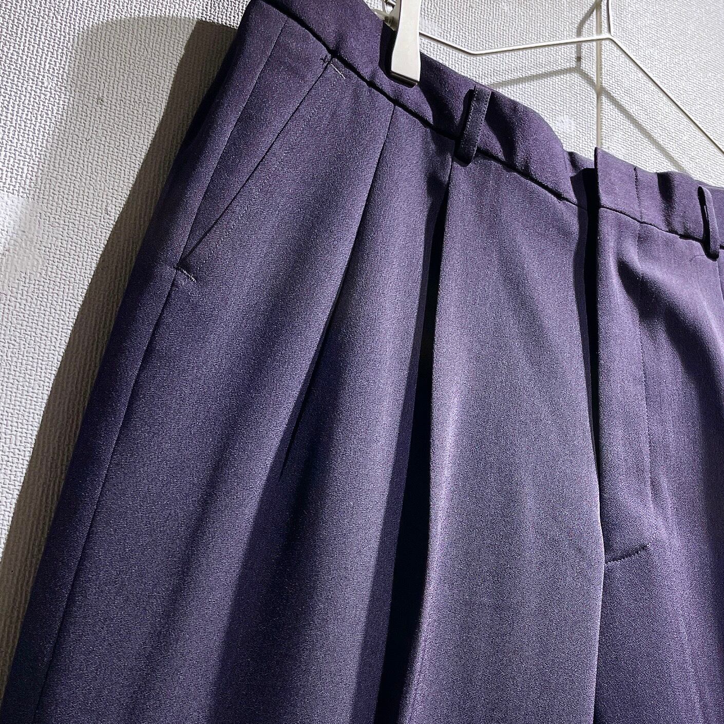 1990s Beautiful purple color vintage wide two tuck slacks pants
