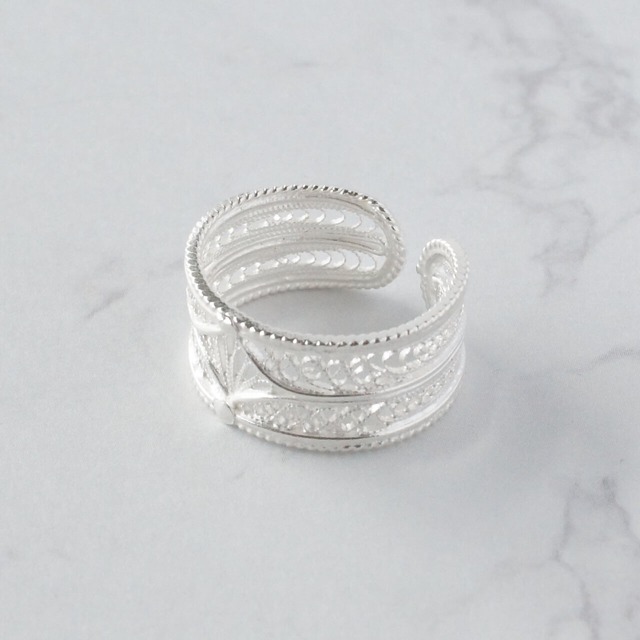 フラワー レース リング / 銀線細工（指輪）