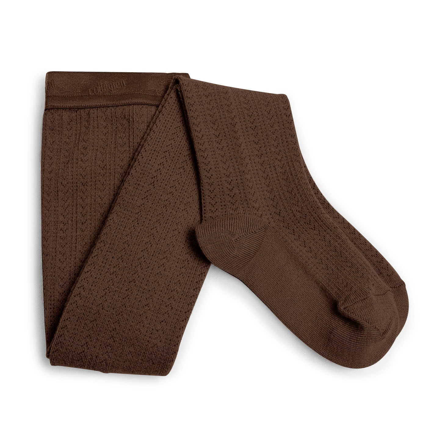 【Collégien】Angélique - Pointelle Merino Wool Tights - Chocolat au lait