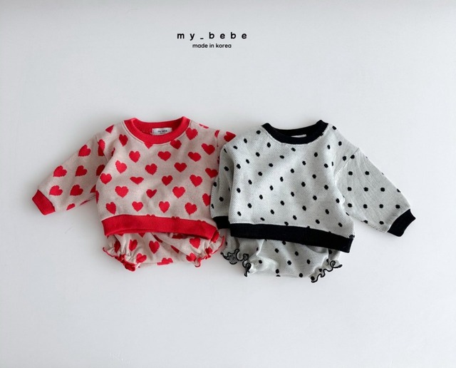 【取寄】my bebe｜jacquard bloomer set｜ジャガードブルマセット｜S-M｜baby｜26 summer