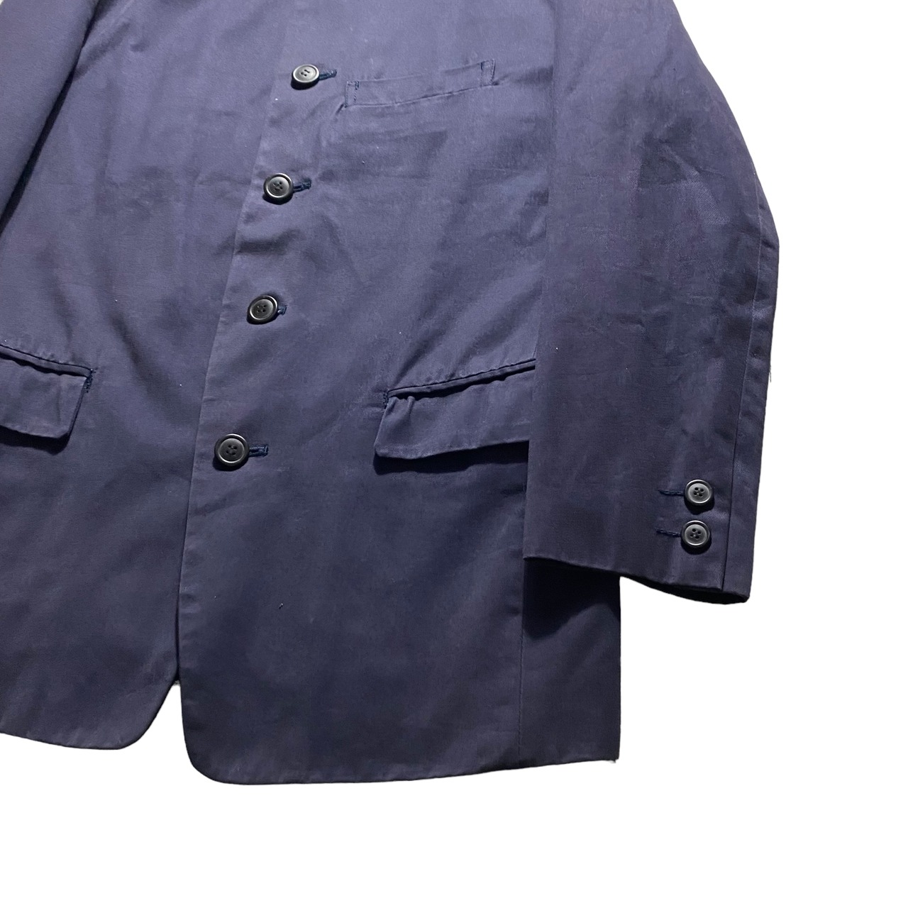 ISSEY MIYAKE COTTON LABEL band collar tailored jacket