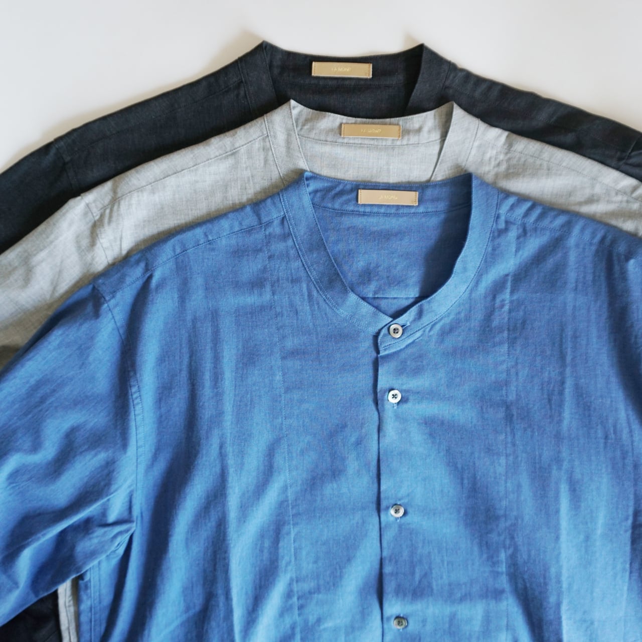 LAMOND】BAND COLLAR CHAMBRAY SHIRTS JACKET バンドカラー