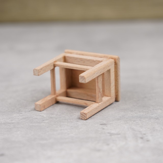 020-30059　ミニチュア家具　table&chair　スツール　レクタングル　ロータイプ