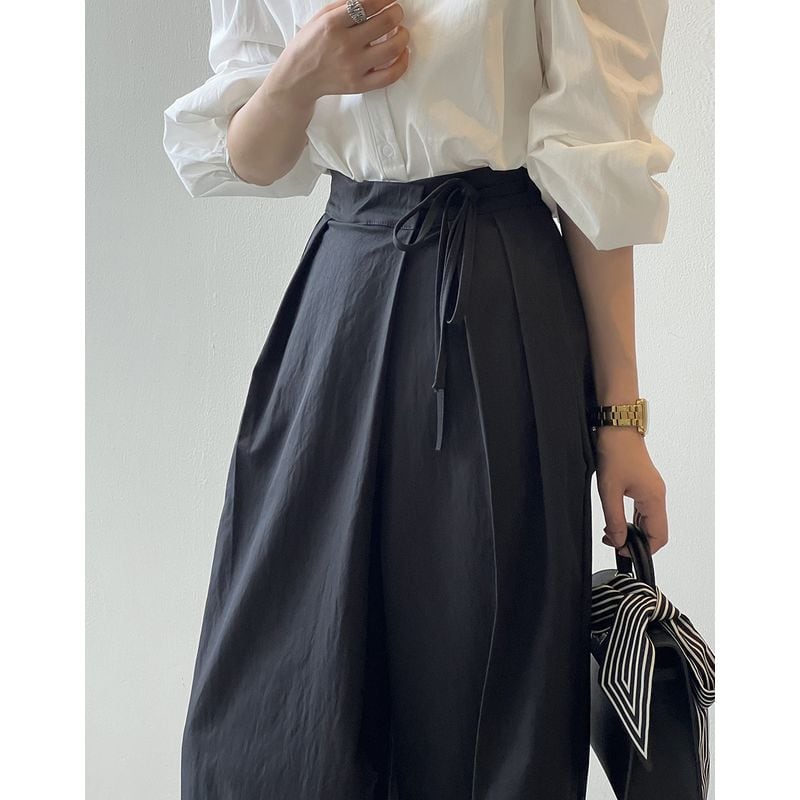 サイドリボンベルトタックワイドパンツ 201683 | coto.meki