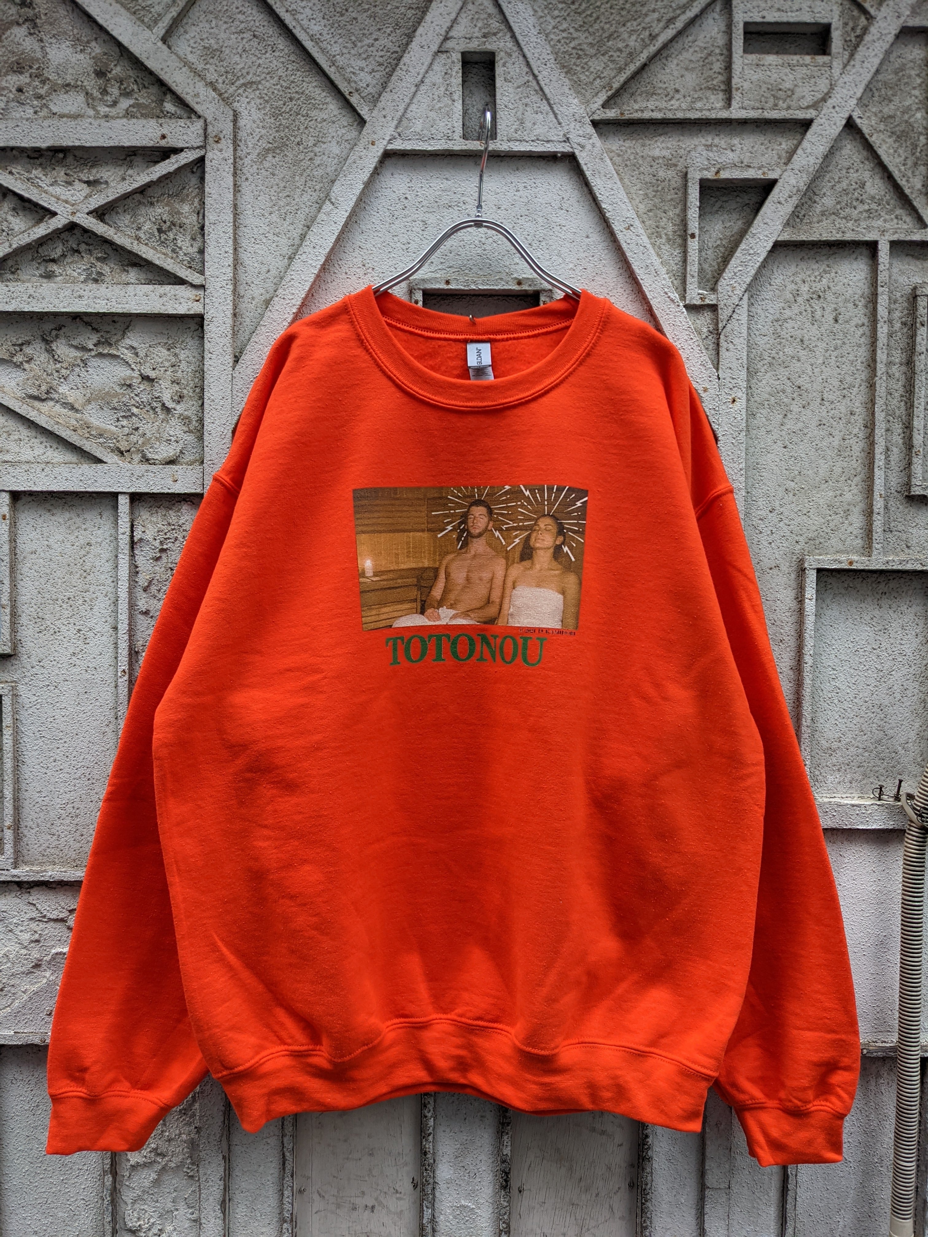 "深緑" original TOTONOU sweat / ORANGE