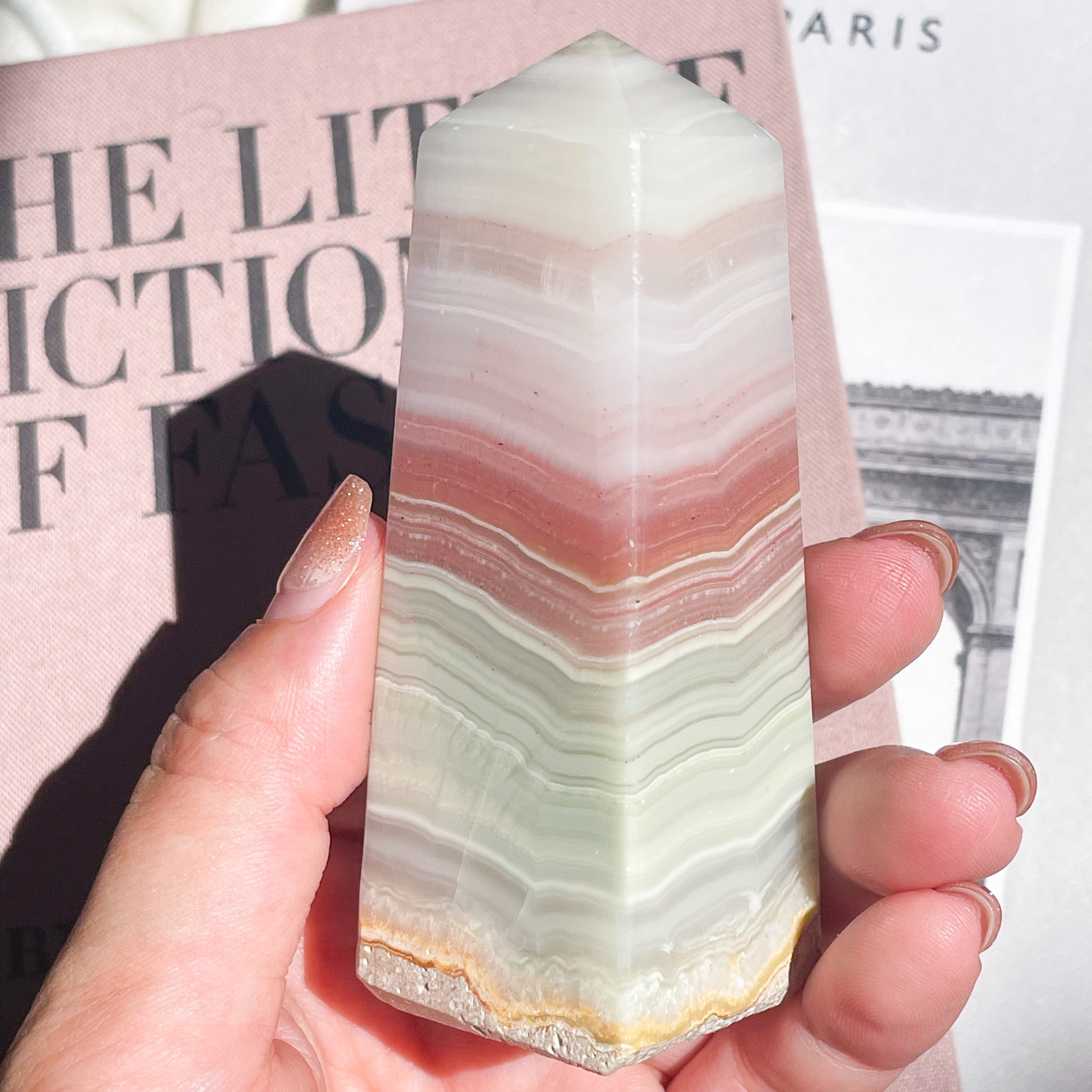 Pink Banded Calcite Point 11 ✧ ピンクバンデッドカルサイト
