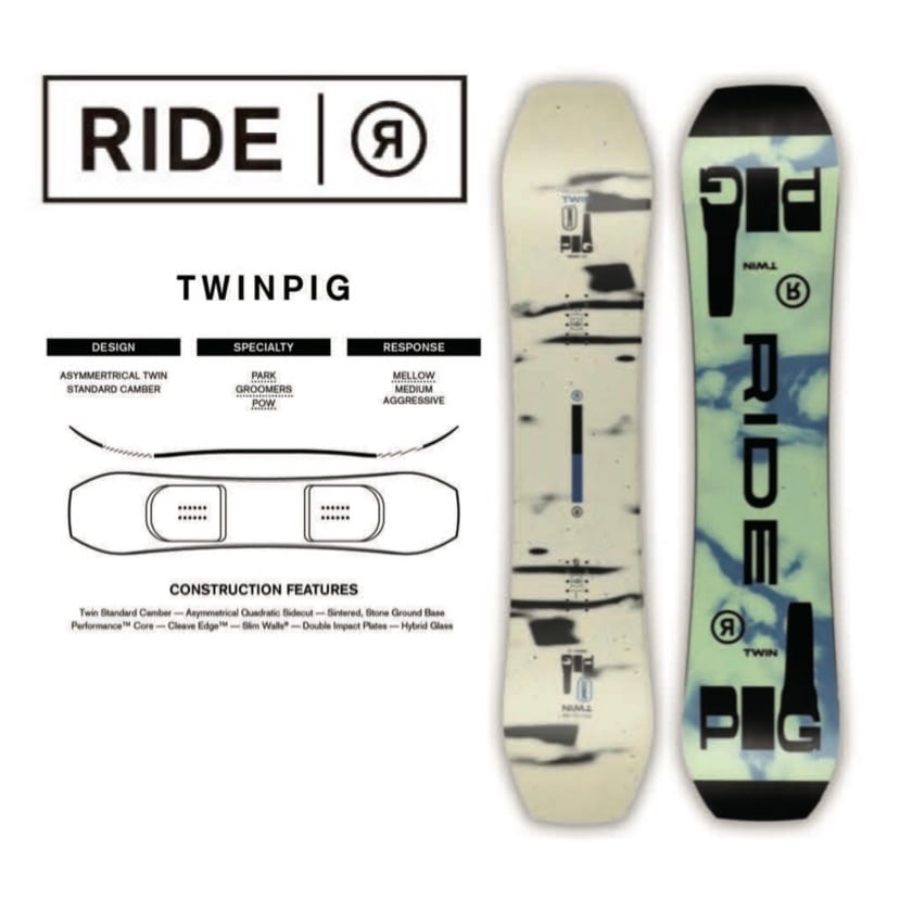 ride snowbord twinpig 42 ライド　　スノボ 板