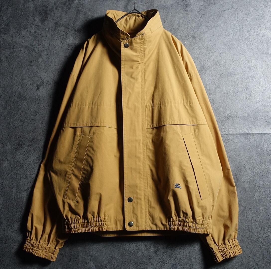 90s "Burberry" Mustard Yellow Logo Embroidered Design Blouson