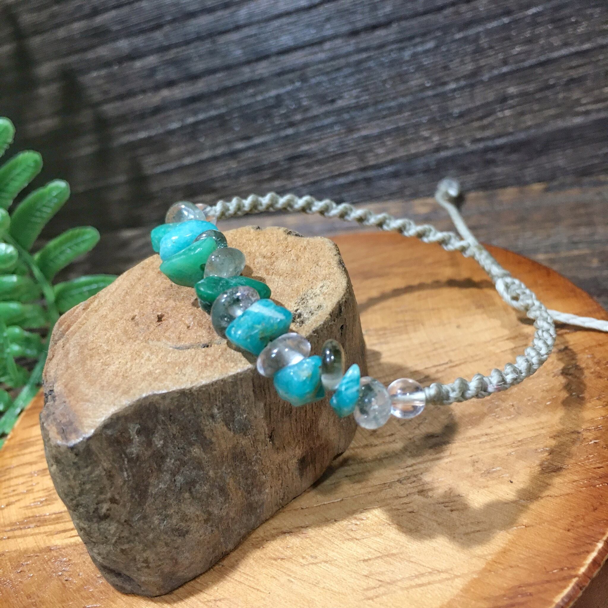 アマゾナイト ガーデンクォーツ ブレスレット B38 | Trickster