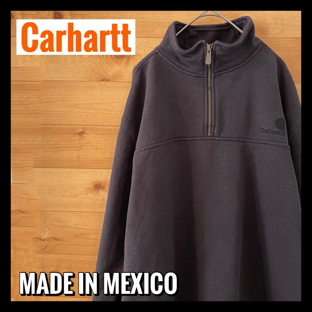 【Carhartt】メキシコ製 ハーフジップ スウェット ワンポイント ...