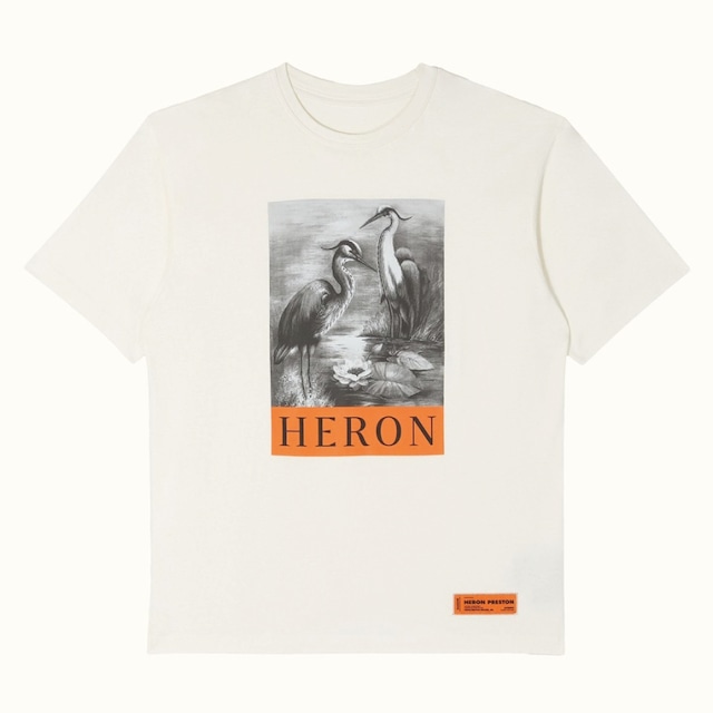 HERON PRESTON  SS TEE OS HERON BW   WHITE