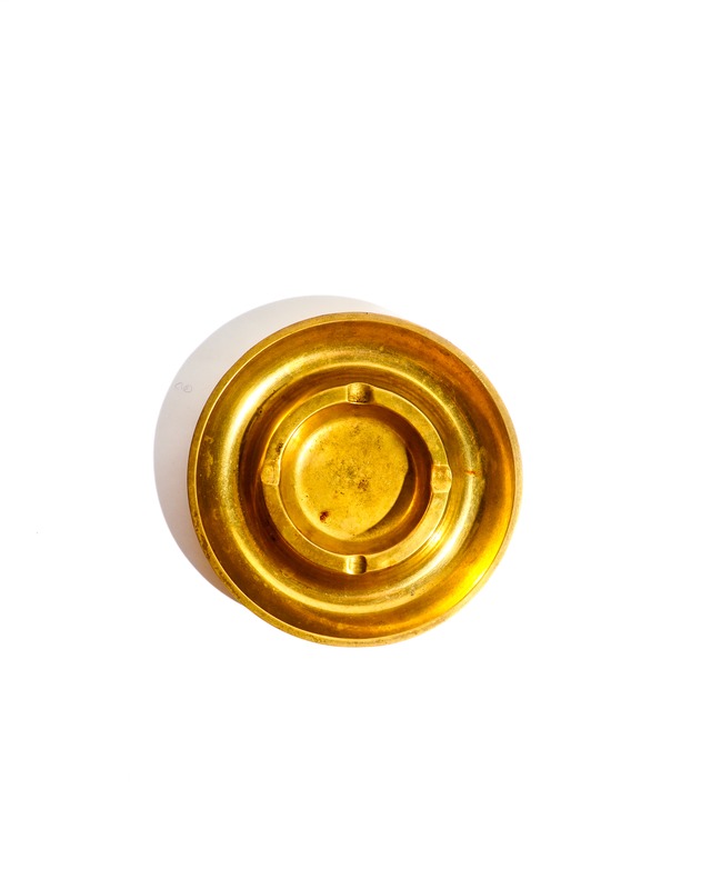 70s Italian-made double-walled brass ashtray