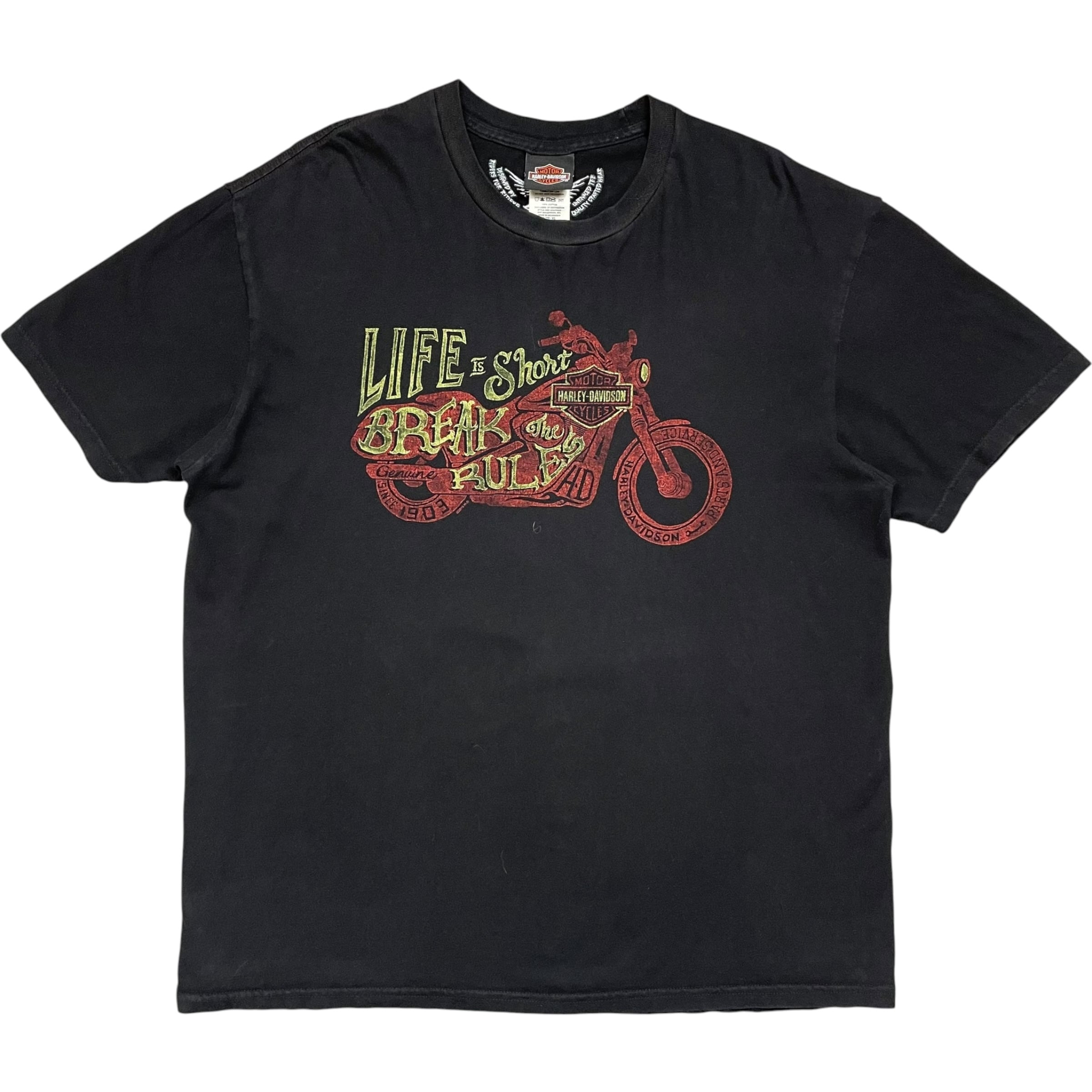《XL》 Harley-Davidson ハーレーダビッドソン Tシャツ ブラック プリントデザイン no.10181