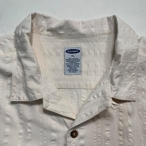 9834 OLD NAVY 開襟シャツ 半袖シャツ コットン 刺繍 XL