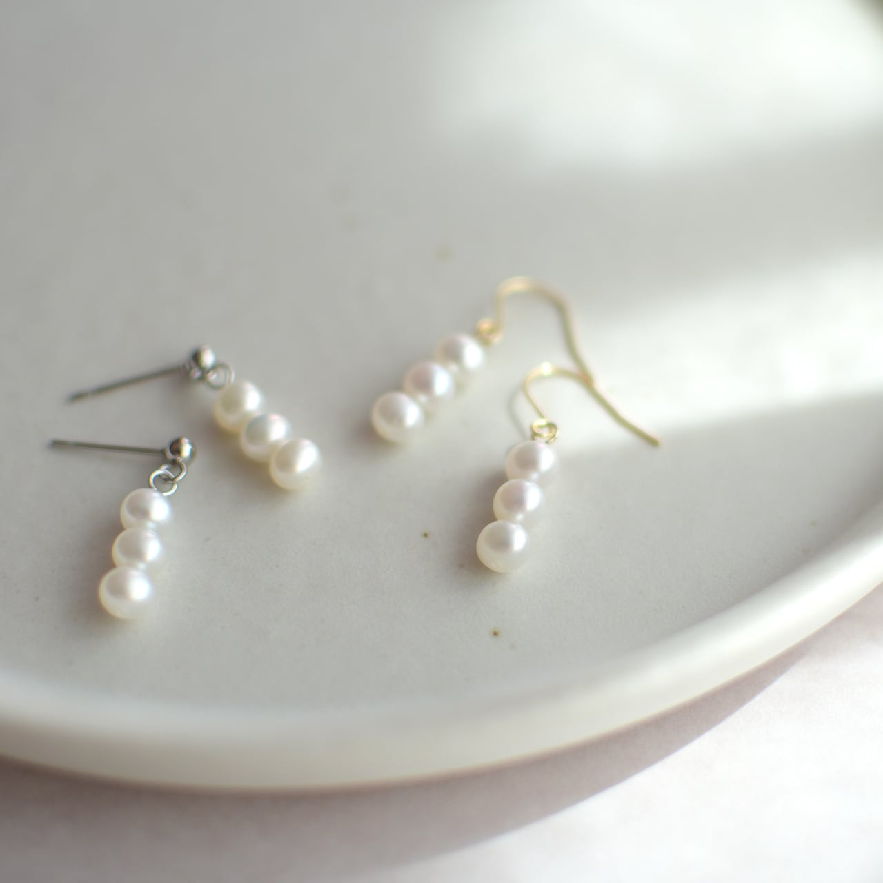 美しい光沢と透明感 淡水パール / ピアス イヤリング ノンホールピアス / ps-006