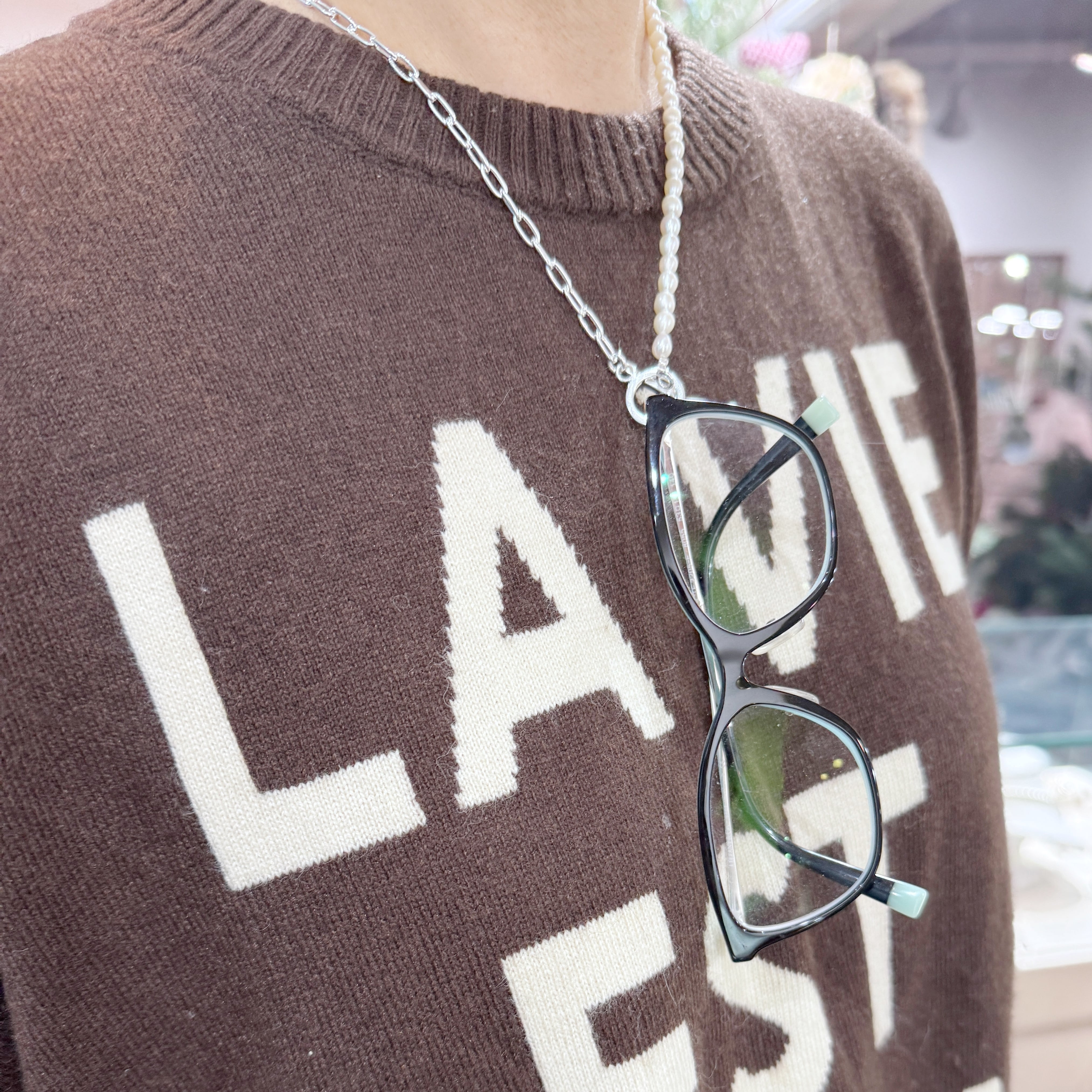 Lagoon Original グラス / 老眼鏡 ホルダー 50cm ホワイトパール 