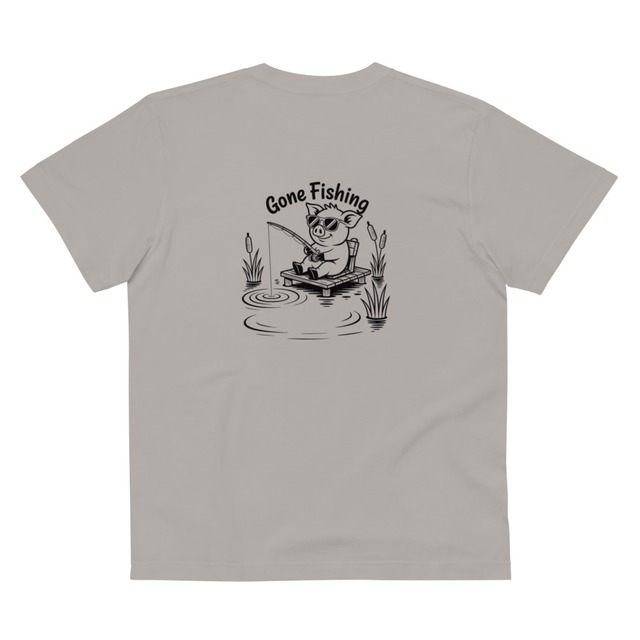 fishing pig バックプリント　ユニセックス　B0008