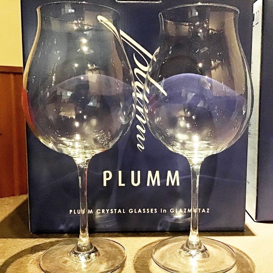 マッケンジーチャイルズ　ブルーミングワイングラス（グラスの下のガラス赤系） マッケンジーチャイルズ ブルーミングワイングラス（グラスの下の