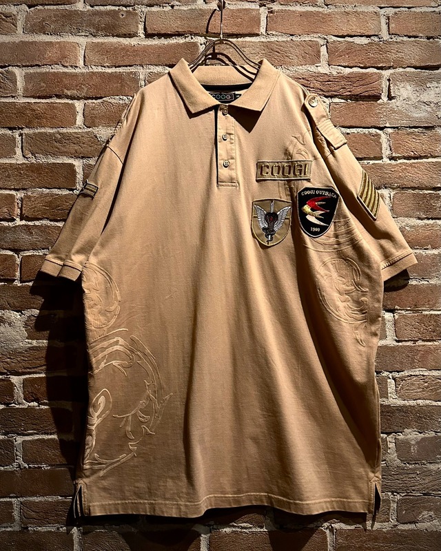 【Caka act3】“COOGI”Emblem Wappen Loose S/S Polo Shirt