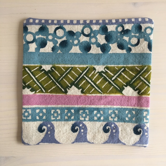 紅型コースター　海の泡・芭蕉・波