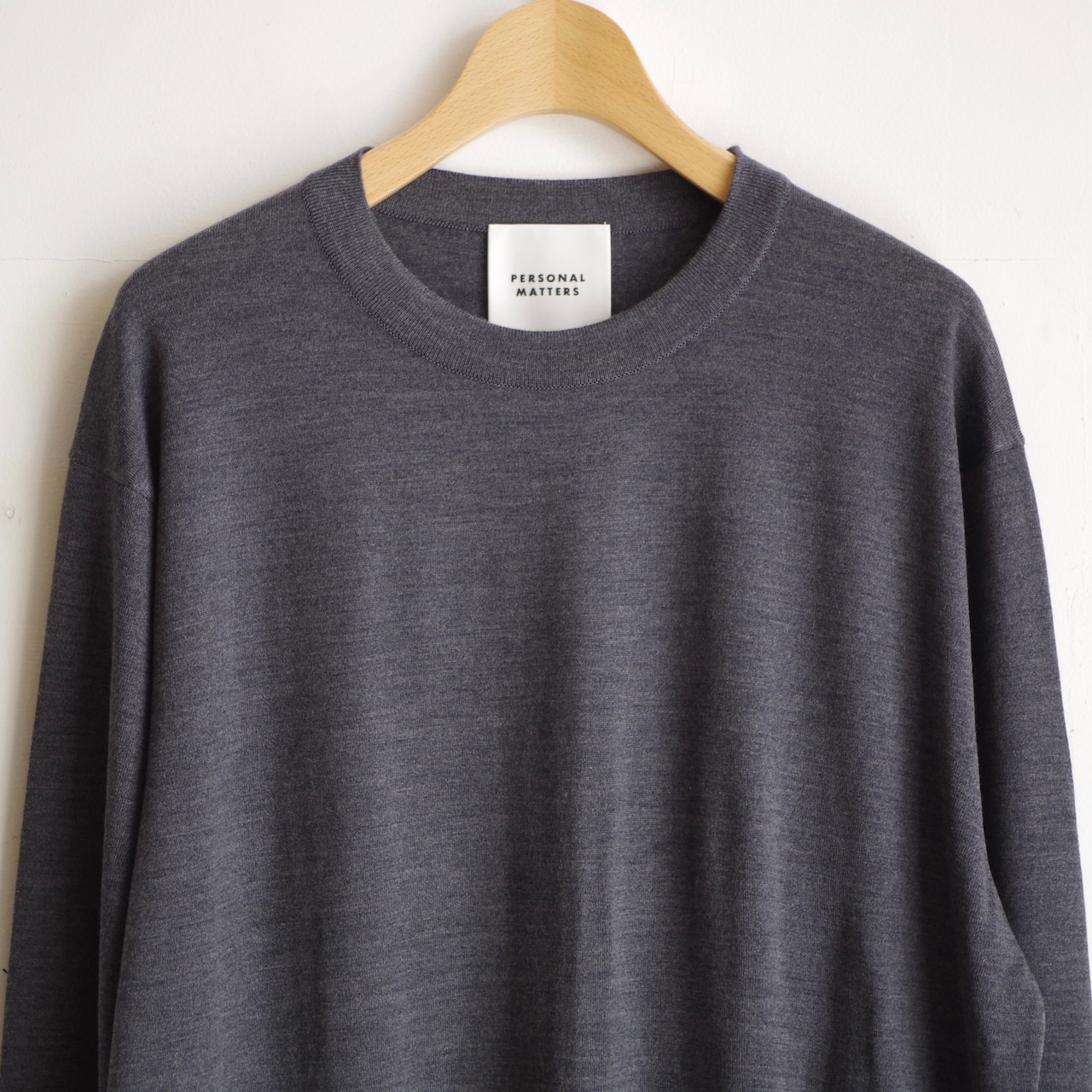 PERSONAL MATTERS PROJECT N°12 MERINO WOOL CREW NECK SWEATER DARK GREY