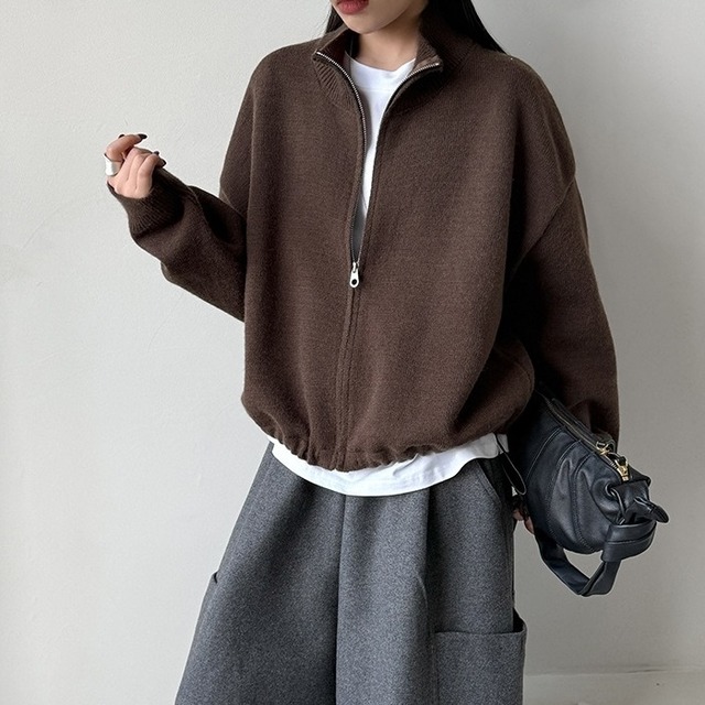 zip-up knit cardigan 14798