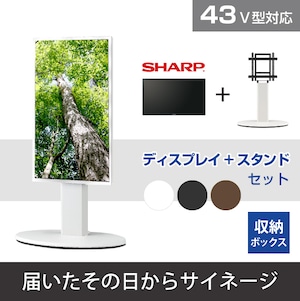 コピー：SHARP 43V型 +木製サイネージスタンドセット エリプス ～届いたその日からサイネージ～