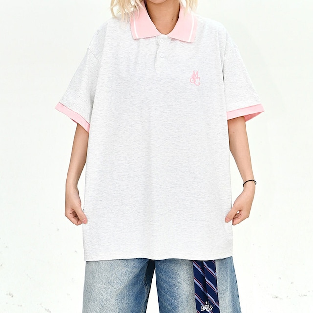 クラシックエンブレムボリュームシルエットポロシャツ 2col R02036