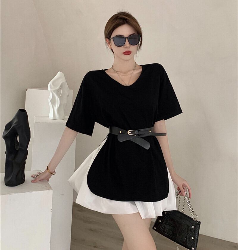 サマーTシャツ ハイウェストスカート レディース ストリート 夏物 ドラファッションホール90990277724