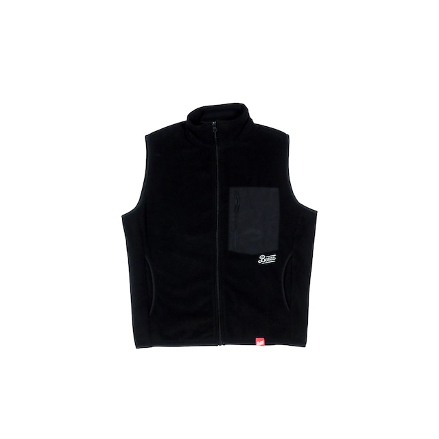 LOGO PATCH MICRO FLEECE VEST [BLACK]