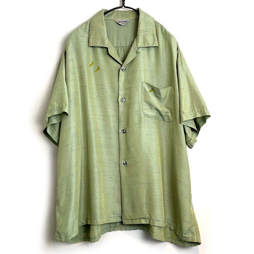 don robles] Vintage S/S Loop Collar Rayon Shirt [1960s-] Vintage S