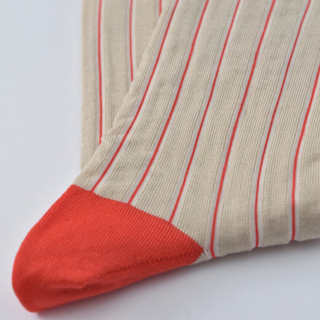 atelier naruse アトリエナルセ コットンWストライプミドルソックス