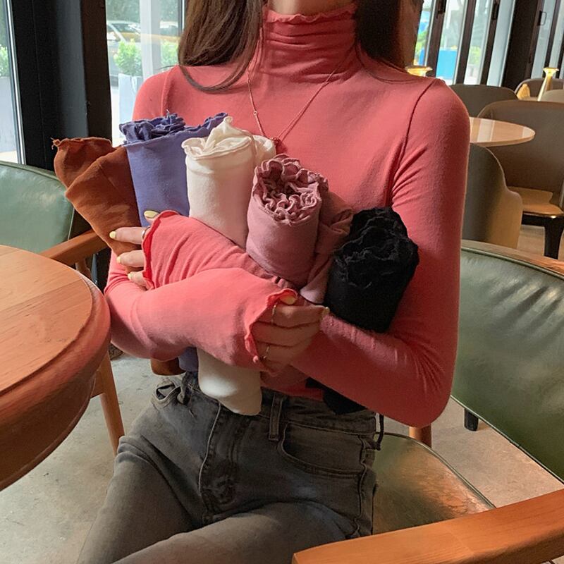 シャツ スプリングオータムスリム薄手トップス ロング ピンク 春物 秋物 スーパーモール47989879594