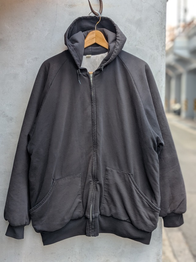 1990s DOUBLE FACE ZIP SWEAT PARKA MADE IN USA