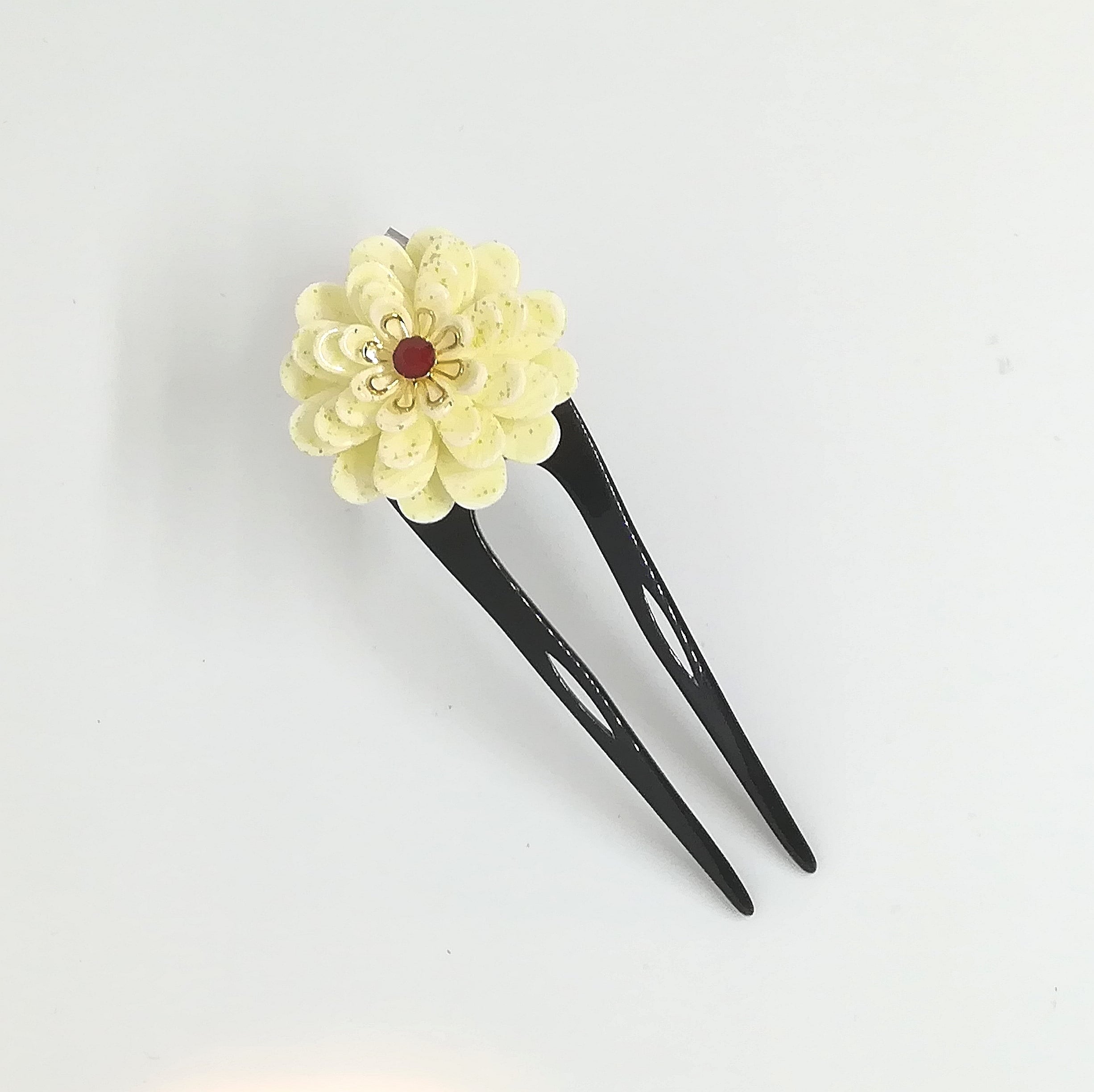 重ね丸菊 かんざし スワロフスキー 赤 黒 卒業式 袴 ヘアアクセサリー