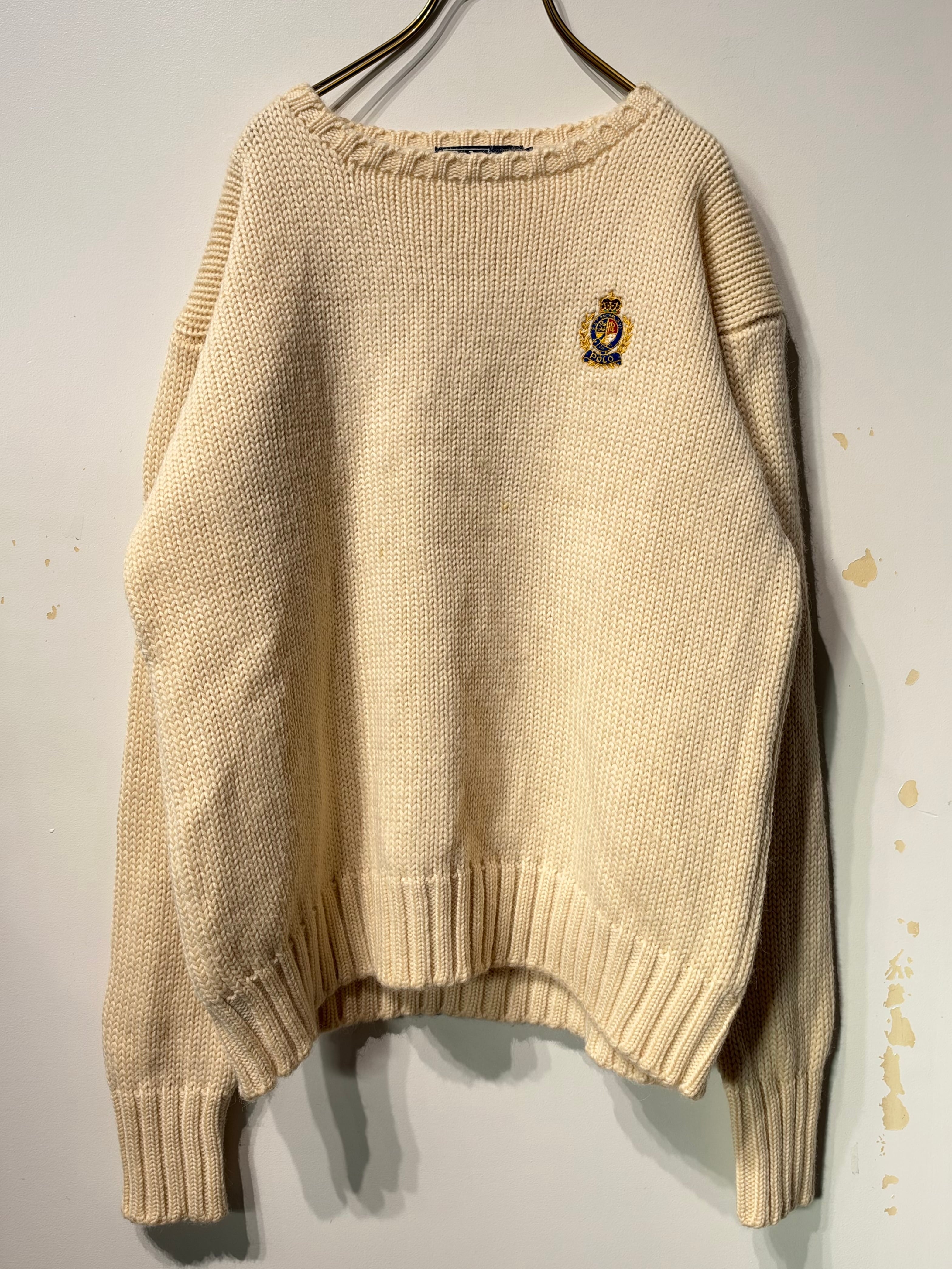 (KN631)Polo Ralph Lauren embroidery wool knit