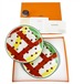 【中古】エルメス HERMES イポモビル HIPPOMOBILE ブレッド&バタープレート パンプレート 2枚セット ペア 直径14cm B08 小皿 洋食器 デザート サラダ 取り皿 プレート 陶器 未使用品 箱 冊子 リボン ショップカード付き ブランド食器 ギフト プレゼント（2055）