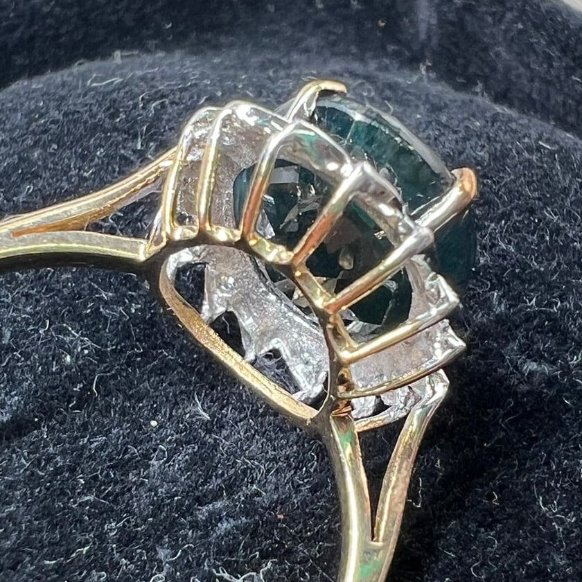 イギリス ヴィンテージ 1970～80年頃 K9 9金 サファイア ダイヤモンド