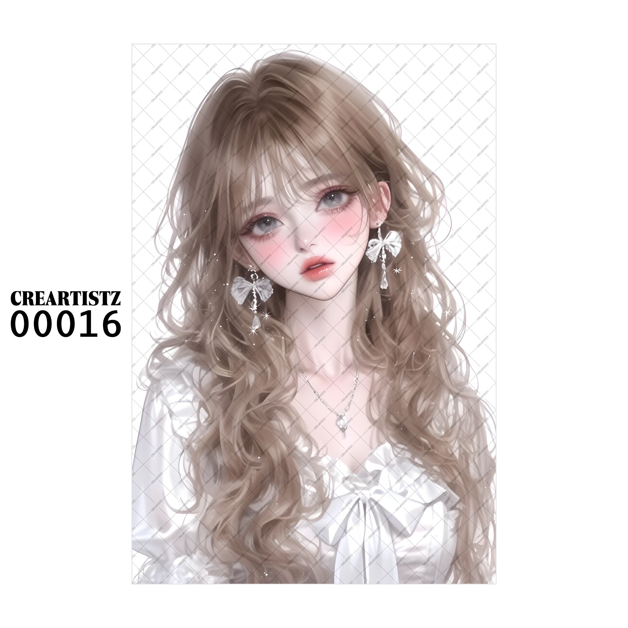 00016 ガール キュート オリジナル ペーパー/ステッカー 4枚セット CREARTISTZ