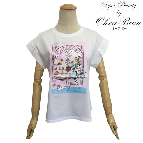 春夏50%OFF スーパービューティー カットソー Super Beauty フレンチ袖 トップス ホワイト スーパービューティー40 2212035 30代 40代 50代 60代 大人かわいい服 ミセス