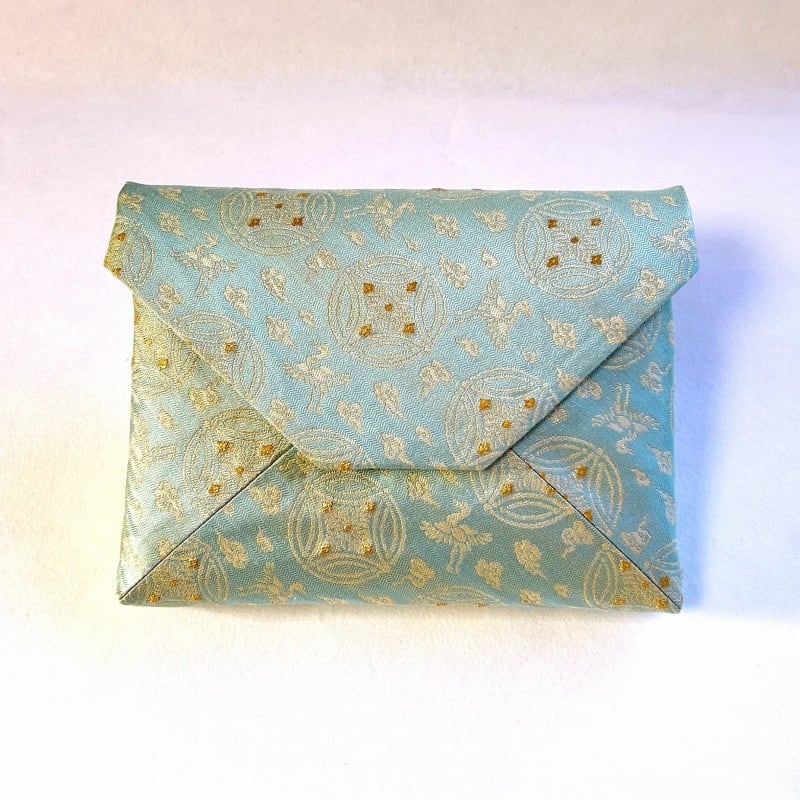 数寄屋袋（有香型）懸守七宝雲鶴紹巴（水色） | 茶道帛紗 大阪有香